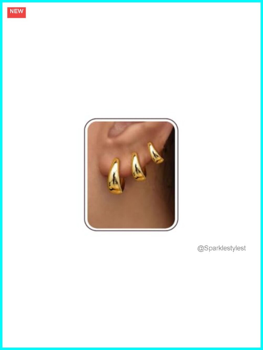 3 Pairs Gold Plated Hoop Earrings Set for Women Sterling Silver Hypoallergenic